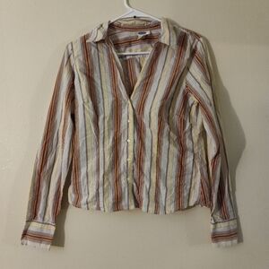 Old Navy Button Down Shirts Striped Long Sleeve sz Small
